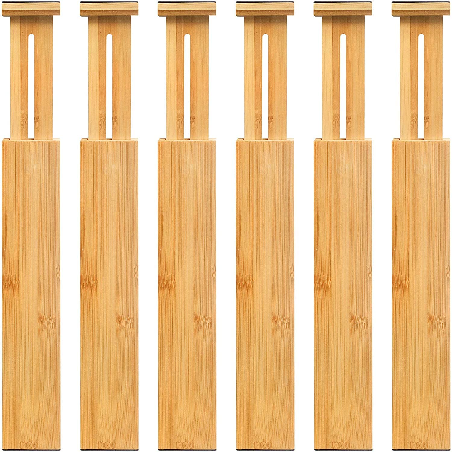 Expandable Bamboo Drawer Dividers for Kitchen Bathroom and Office