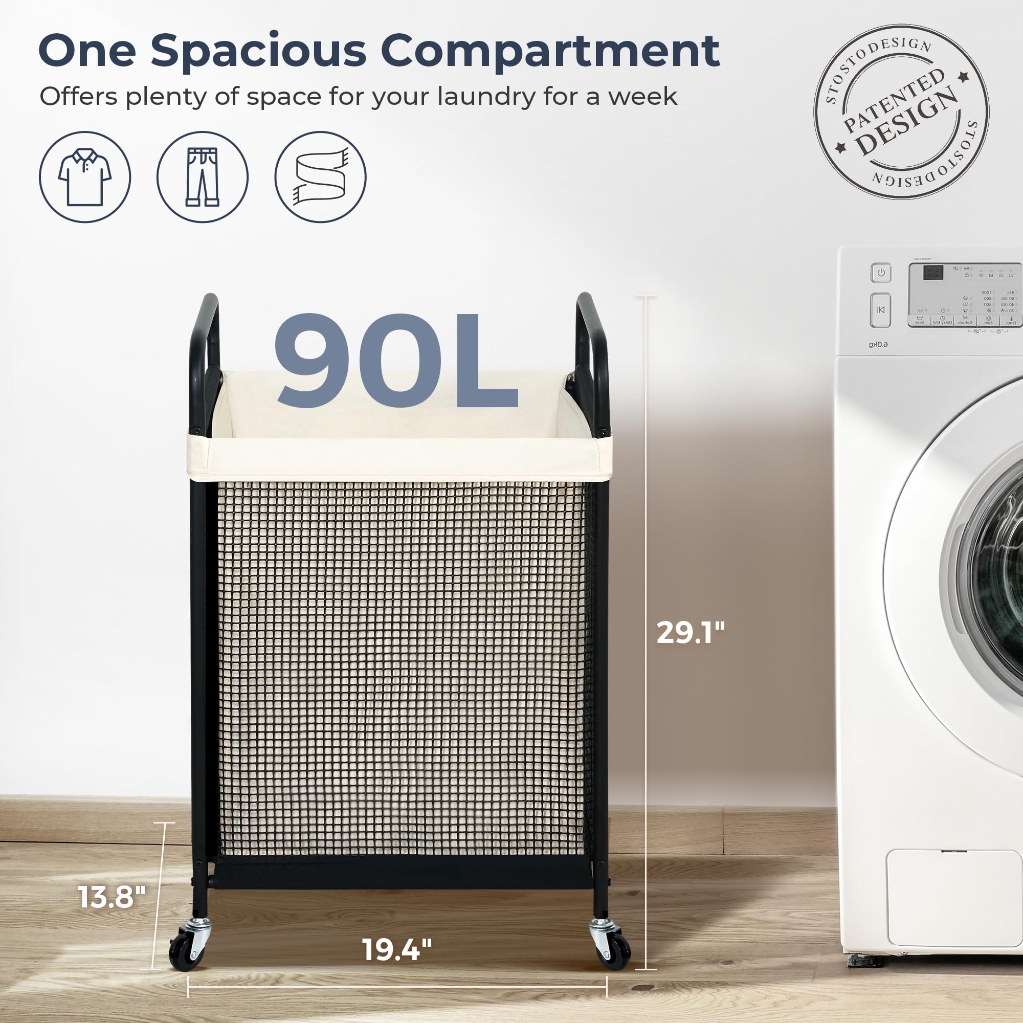 Laundry Hamper with Removable Laundry Bag