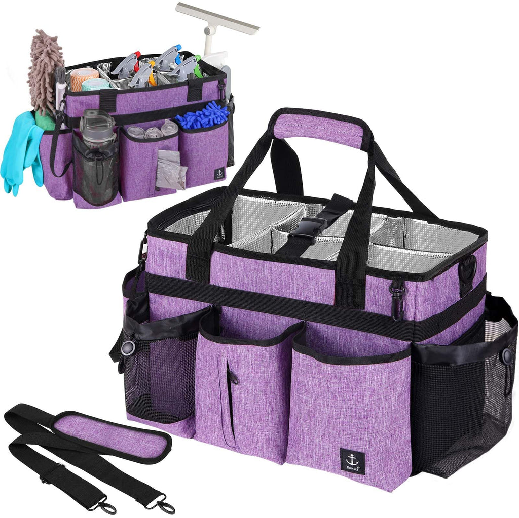 Large Wearable Cleaning Caddy Bag with Detachable Divider and Straps