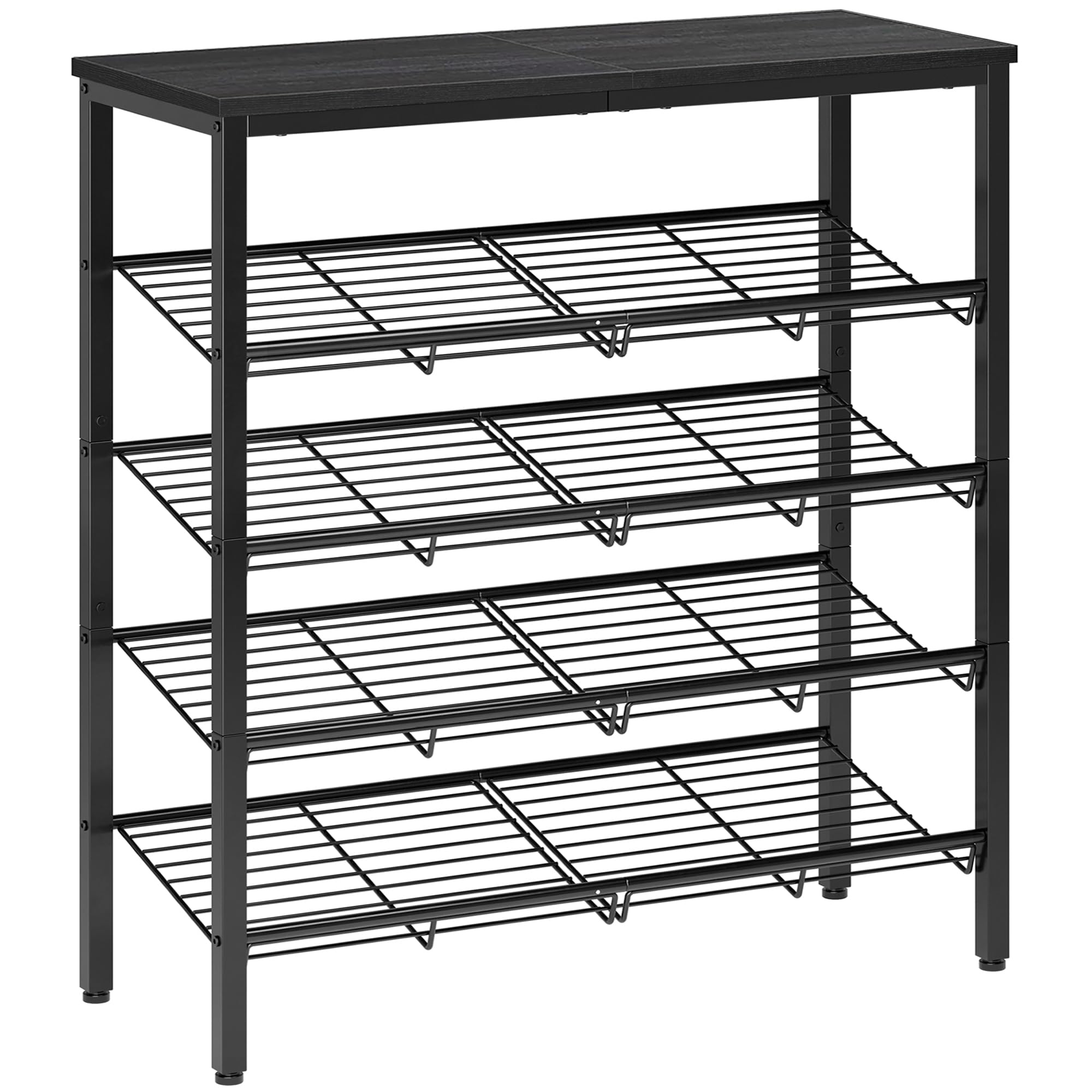 Shoe Rack Organizer with Storage Shelves and Spacious Top