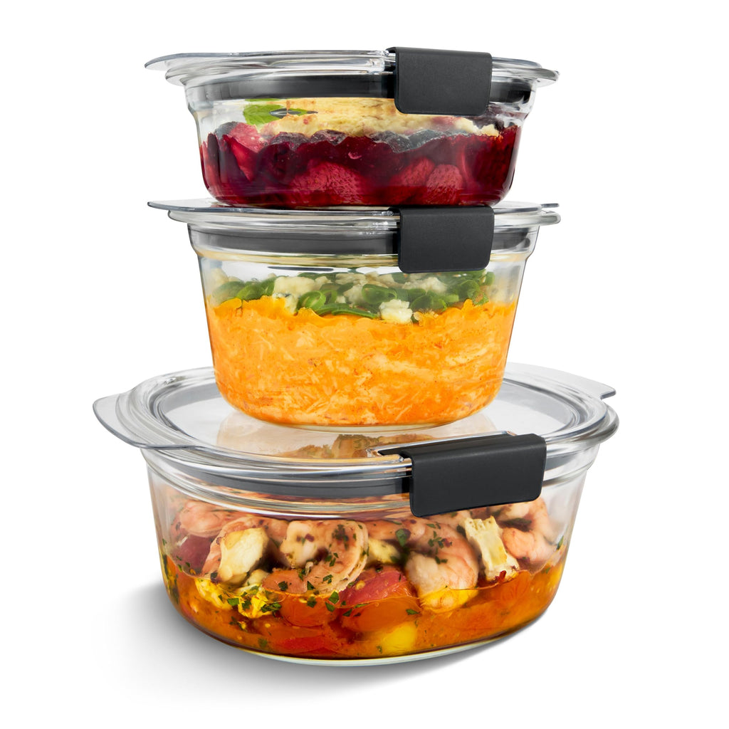 Nine Piece Leakproof Glass Food Storage Container Set in Assorted Sizes