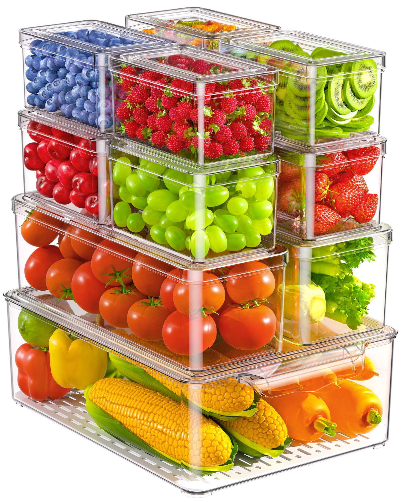 Stackable Refrigerator Storage Organizer Bins