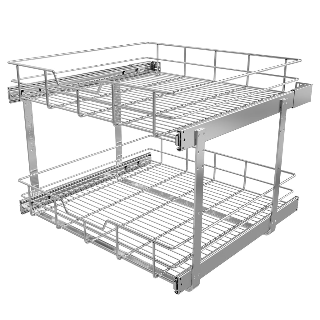 Heavy Duty Pull Out Cabinet Organizer with Chrome Plated Slide Out Drawer
