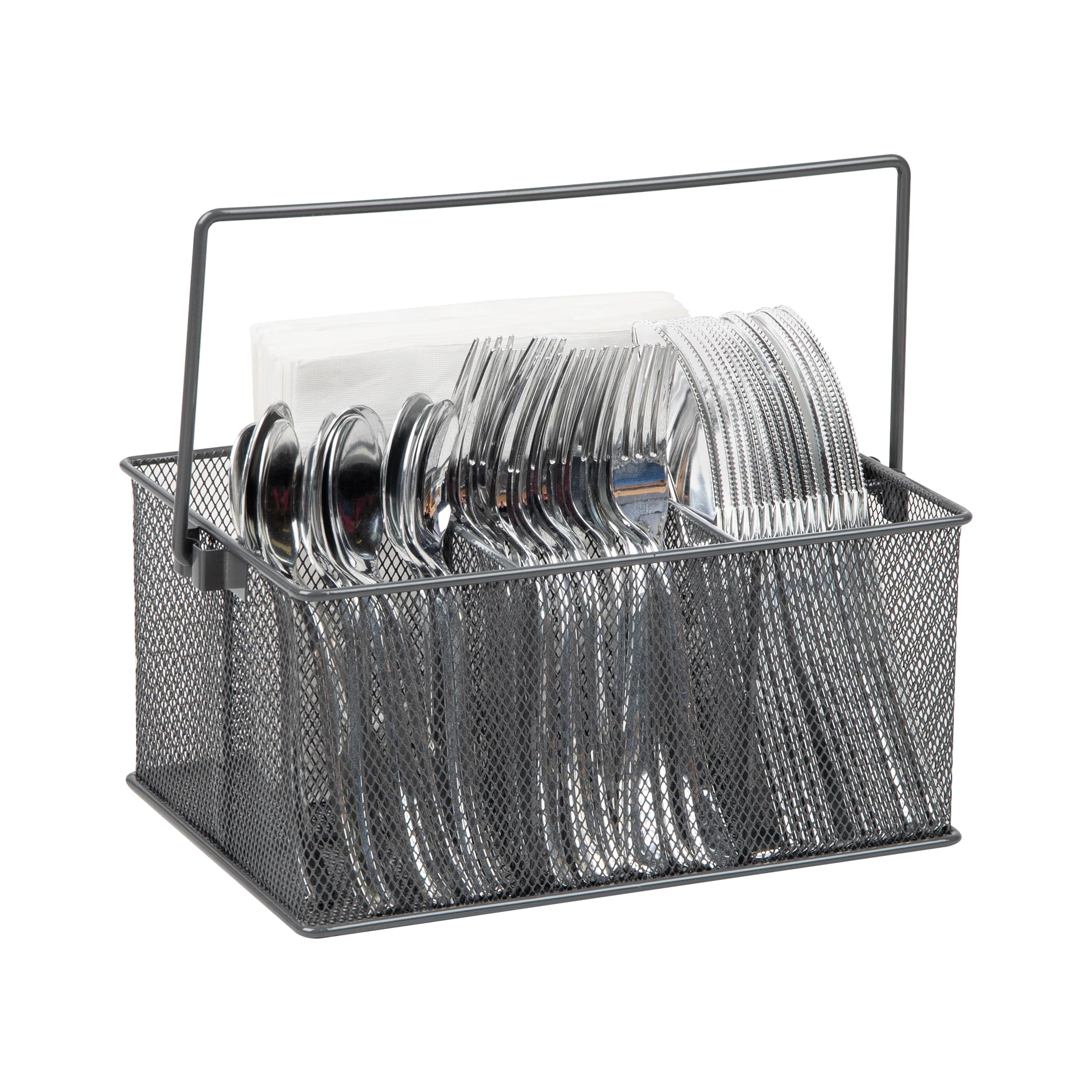 Multipurpose Storage Caddy with Handle for Desk and Cutlery