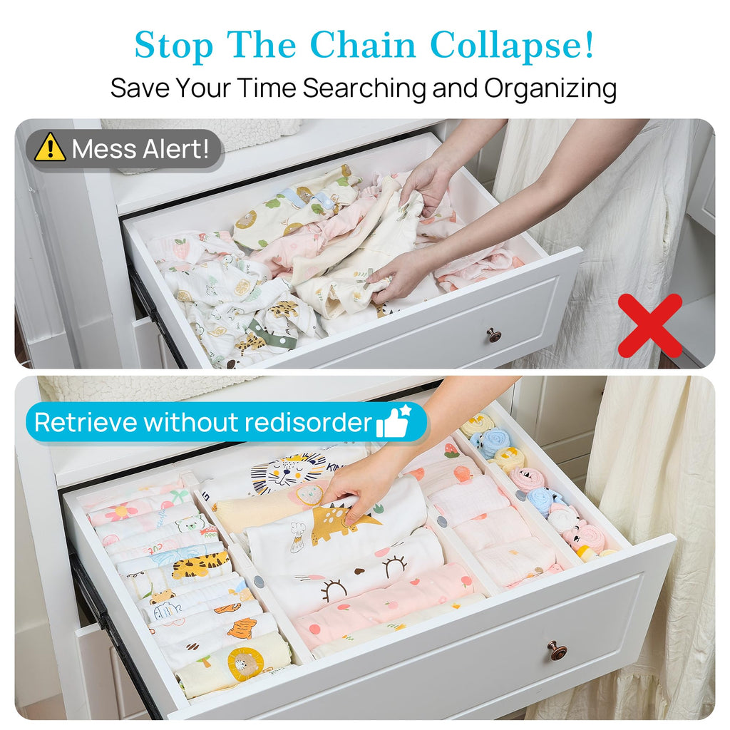 Adjustable Drawer Dividers for Clothes and Closet Organization