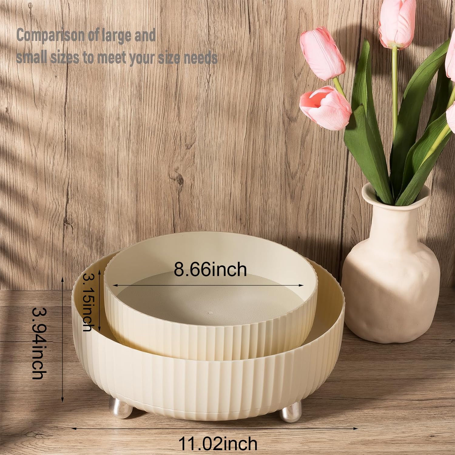 360 Degree Rotating Makeup Perfume and Skincare Organizer Tray