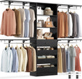 8FT Closet Organizer System with 4 Wooden Drawers and 4 Shelves