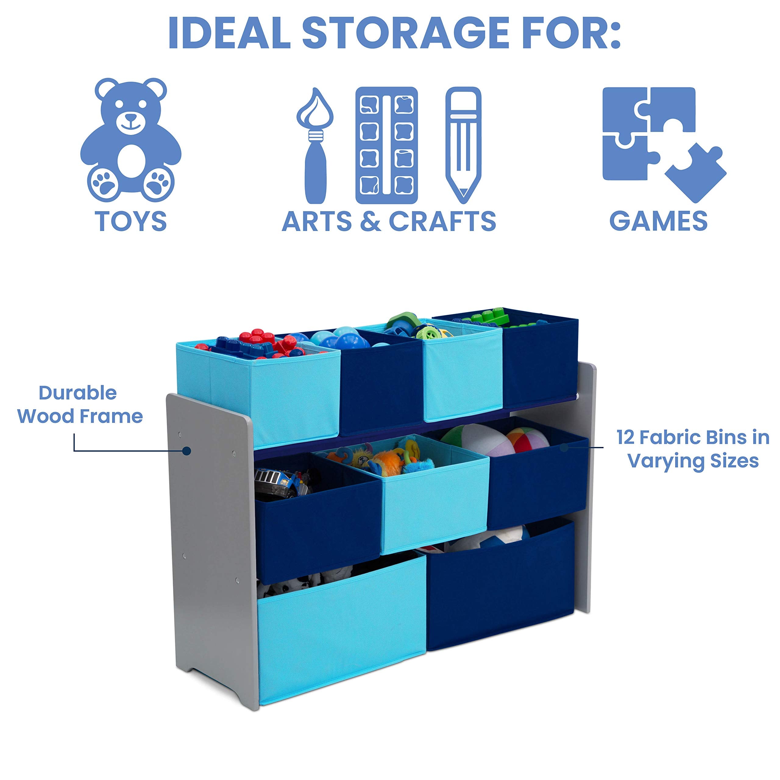 Multi Bin Toy Organizer with Removable Storage Bins