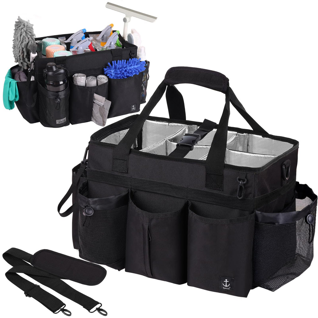 Large Wearable Cleaning Caddy Bag with Detachable Divider and Straps