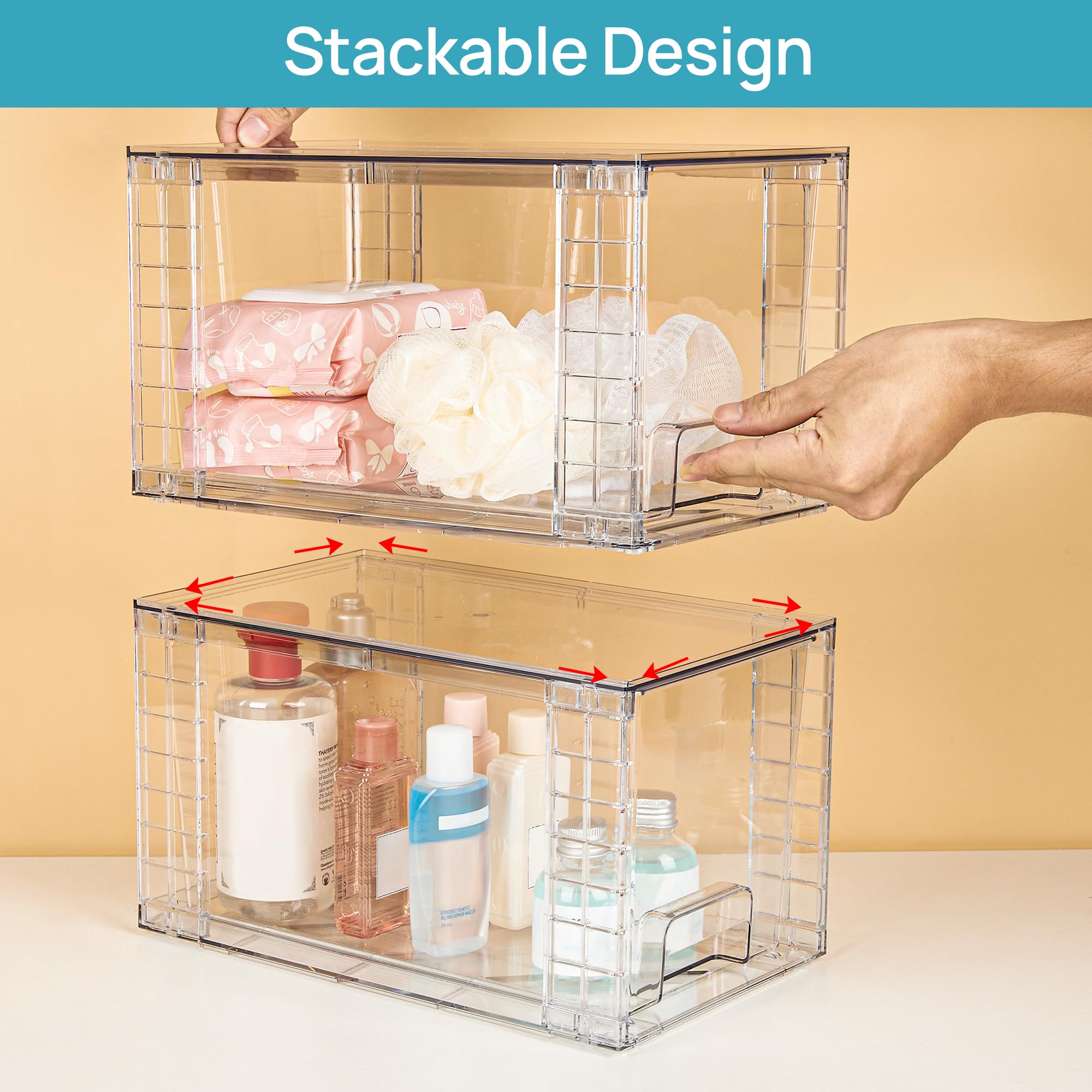 Large Stackable Storage Drawers for Home Organization