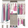Closet Organizer System with Fabric Drawers Shelves and Garment Rack