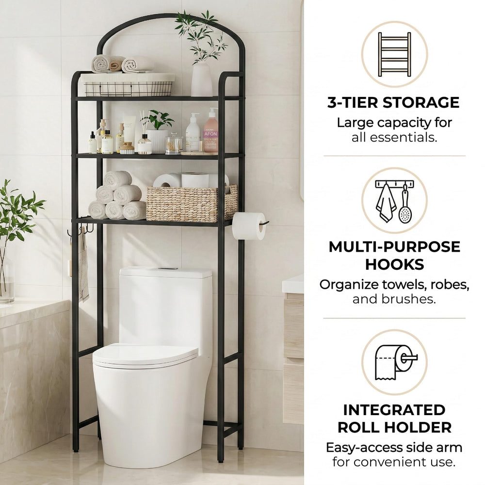 Space Saving Over The Toilet Bathroom Storage Organizer