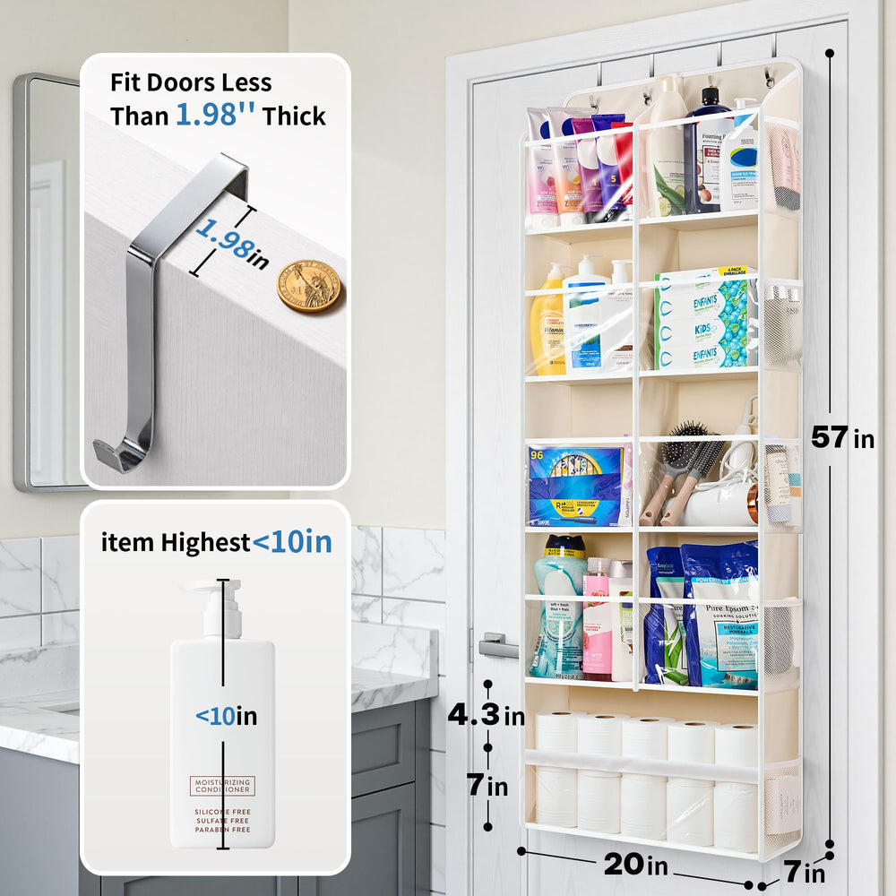 Five Shelf Over Door Hanging Organizer with Large Storage Pockets