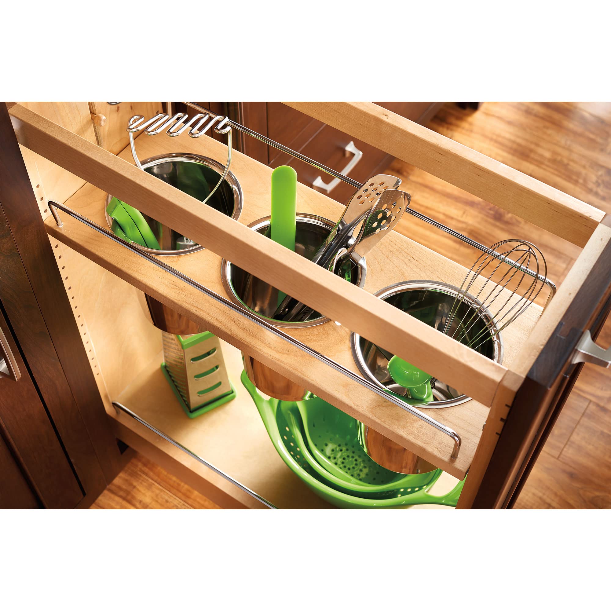 5 Inch Base Cabinet Organizer with Three Storage Bins