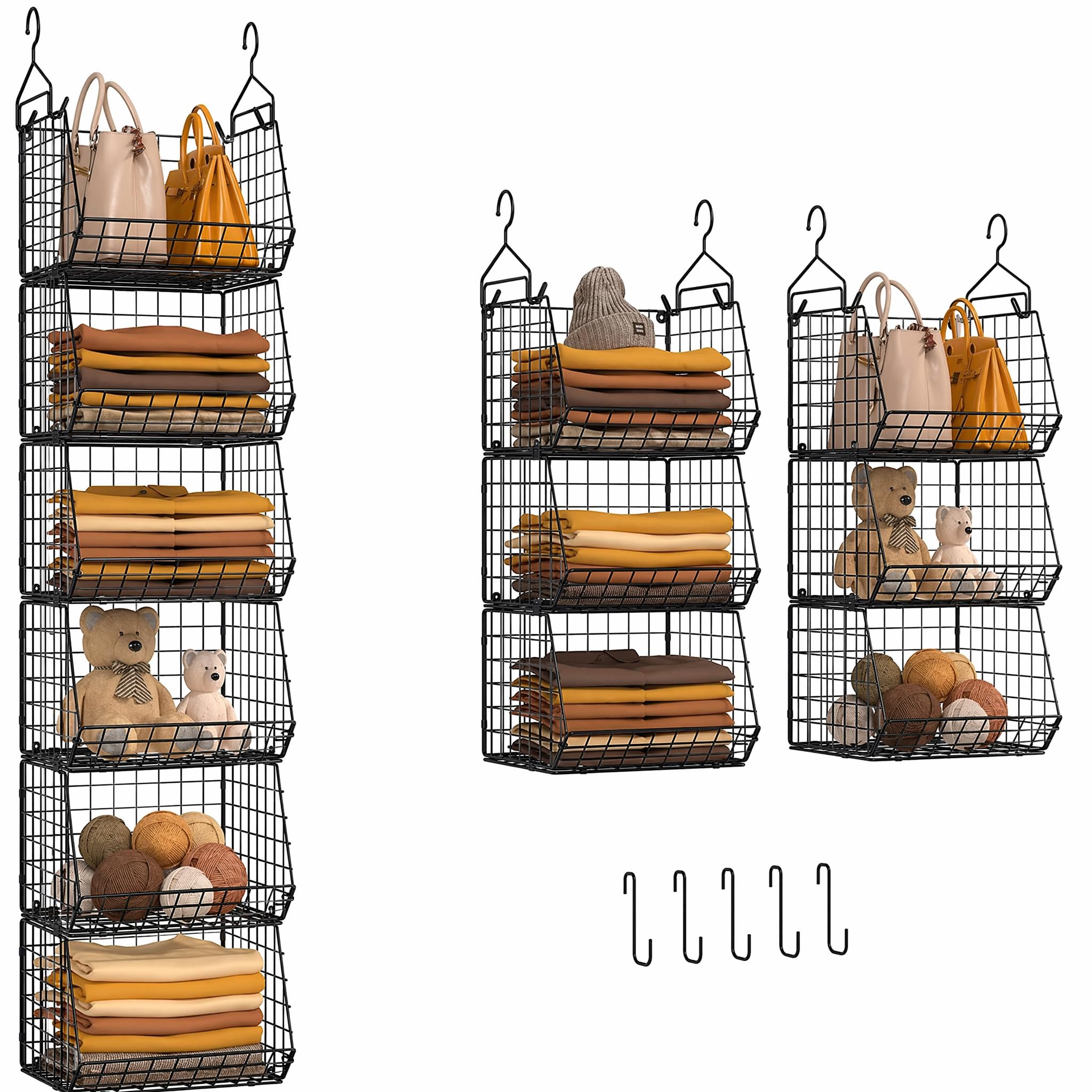 Eight Tier Hanging Closet Organizer with Wire
