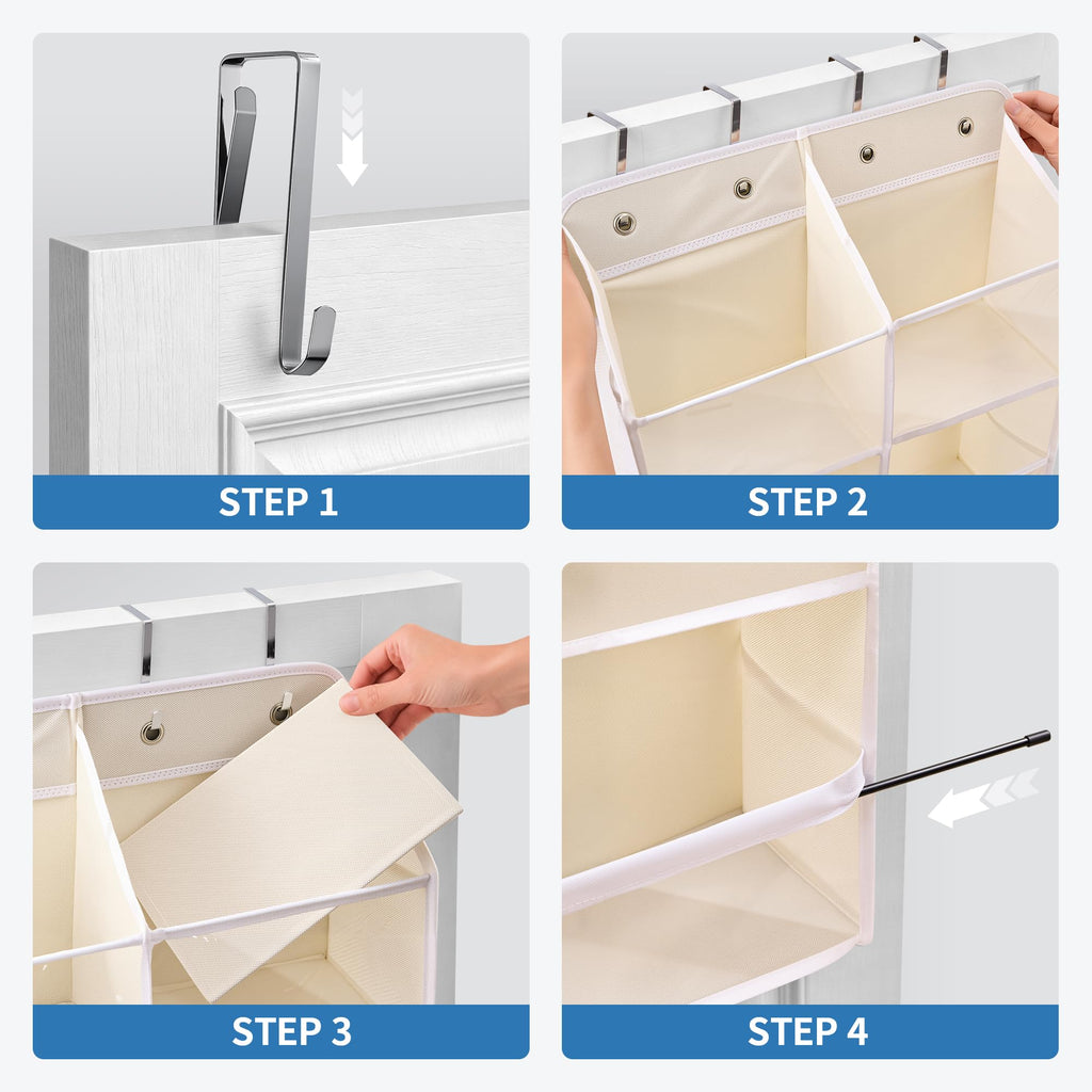 Five Shelf Over Door Hanging Organizer with Large Storage Pockets