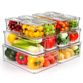 Stackable Clear Refrigerator Organizer Bins with Lids