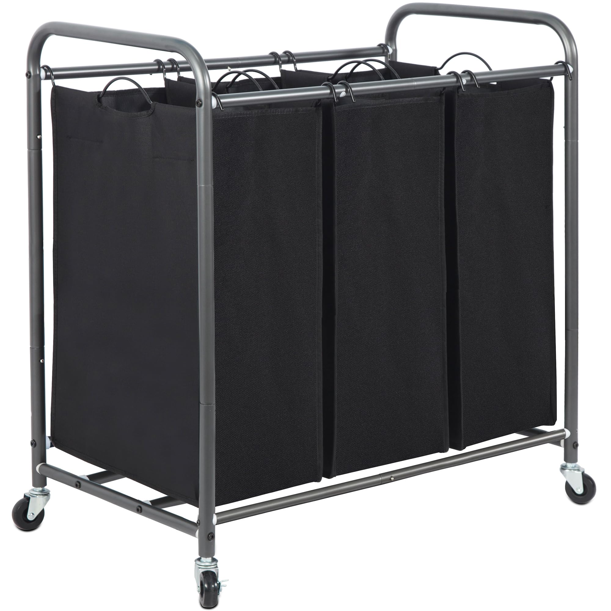 Rolling Laundry Sorter Hamper with Divided Compartments