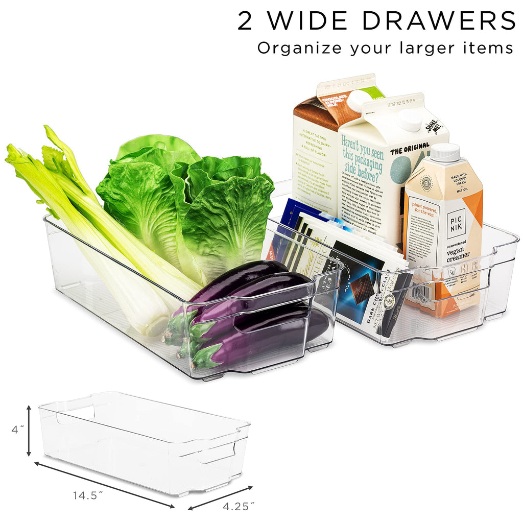 Clear Refrigerator Organizer Bins for Food and Household Storage