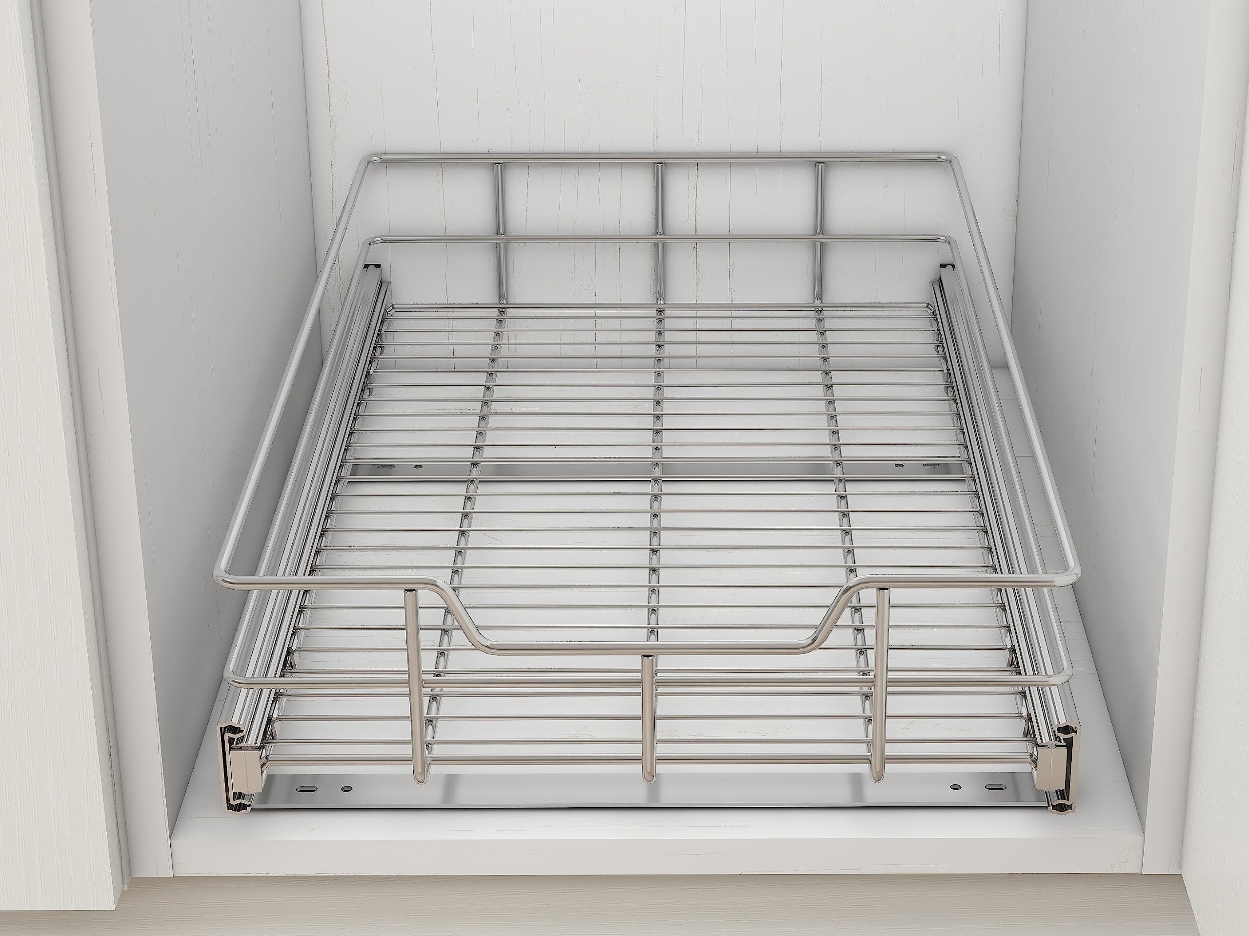 Heavy Duty Pull Out Cabinet Organizer with Chrome Plated Slide Out Drawer