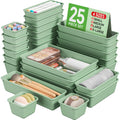 25 Piece Plastic Drawer Organizer Set for Home Storage