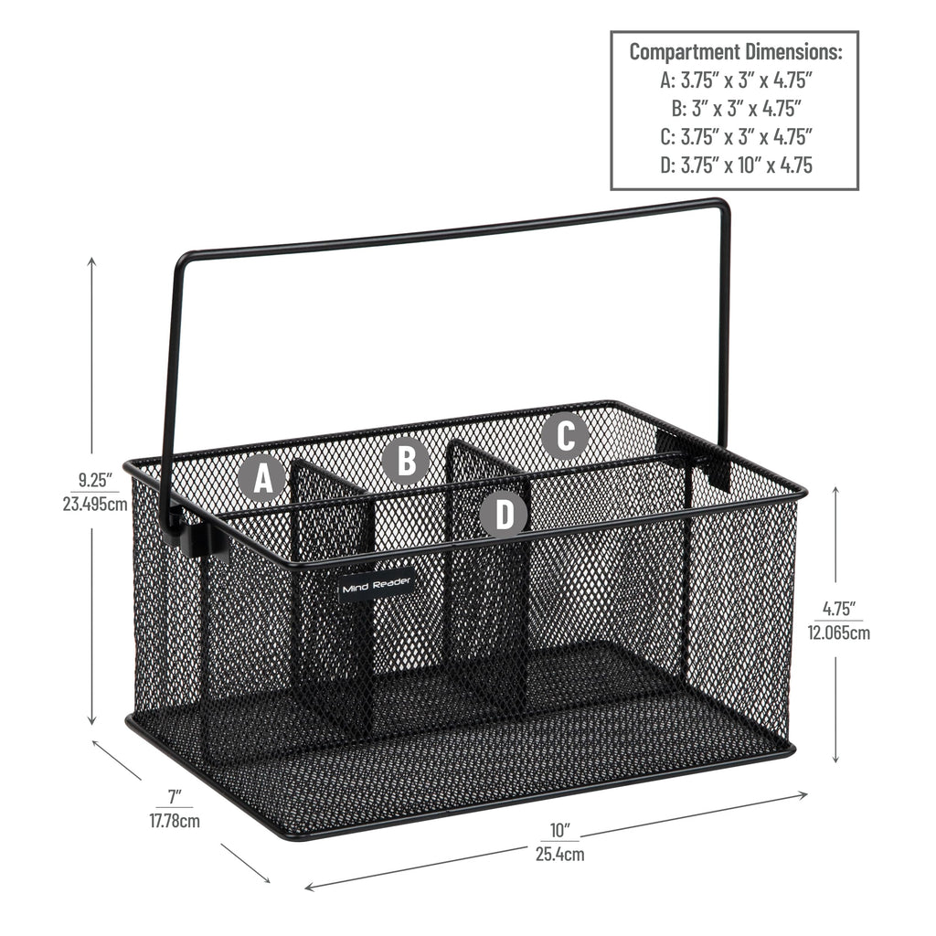 Multipurpose Storage Caddy with Handle for Desk and Cutlery