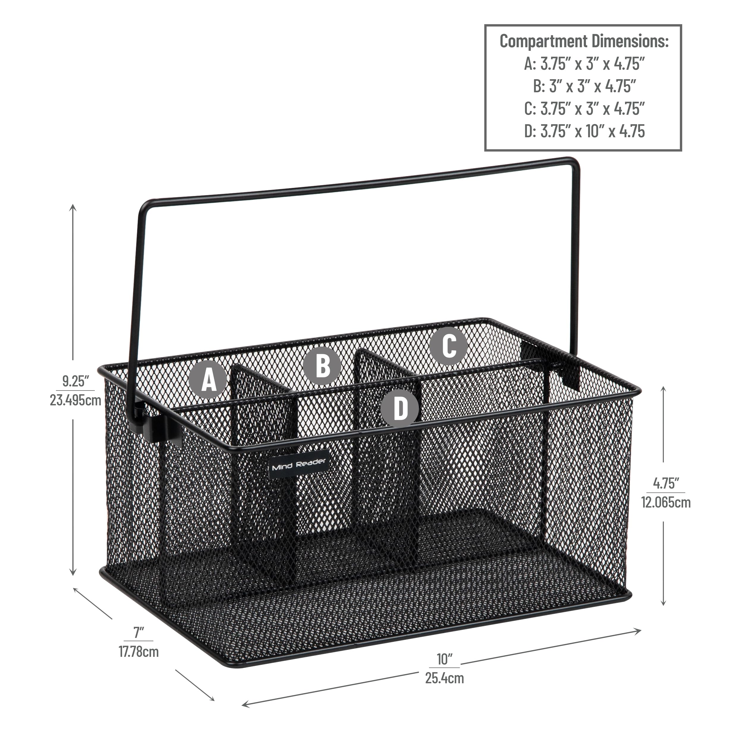 Multipurpose Storage Caddy with Handle for Desk and Cutlery