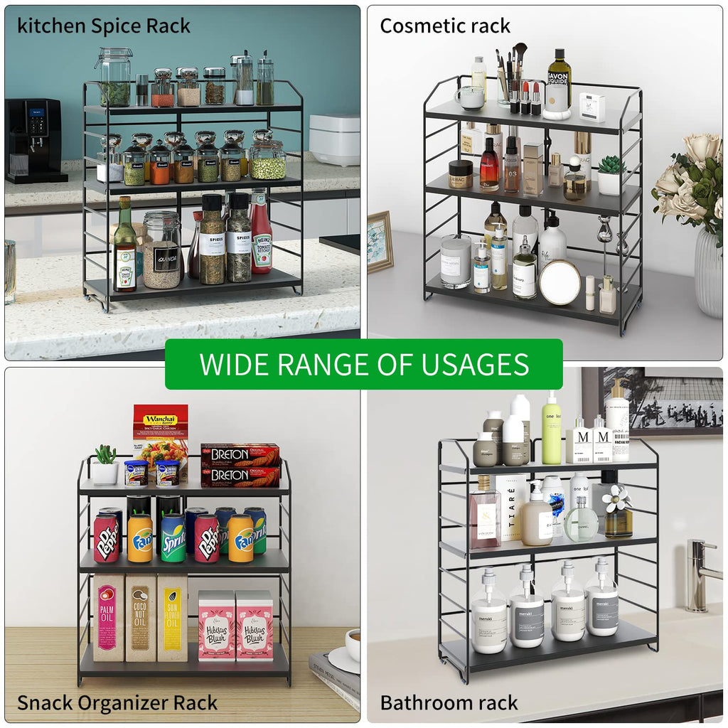 Bathroom Countertop Organizer Rack for Cosmetics and Kitchen Spices