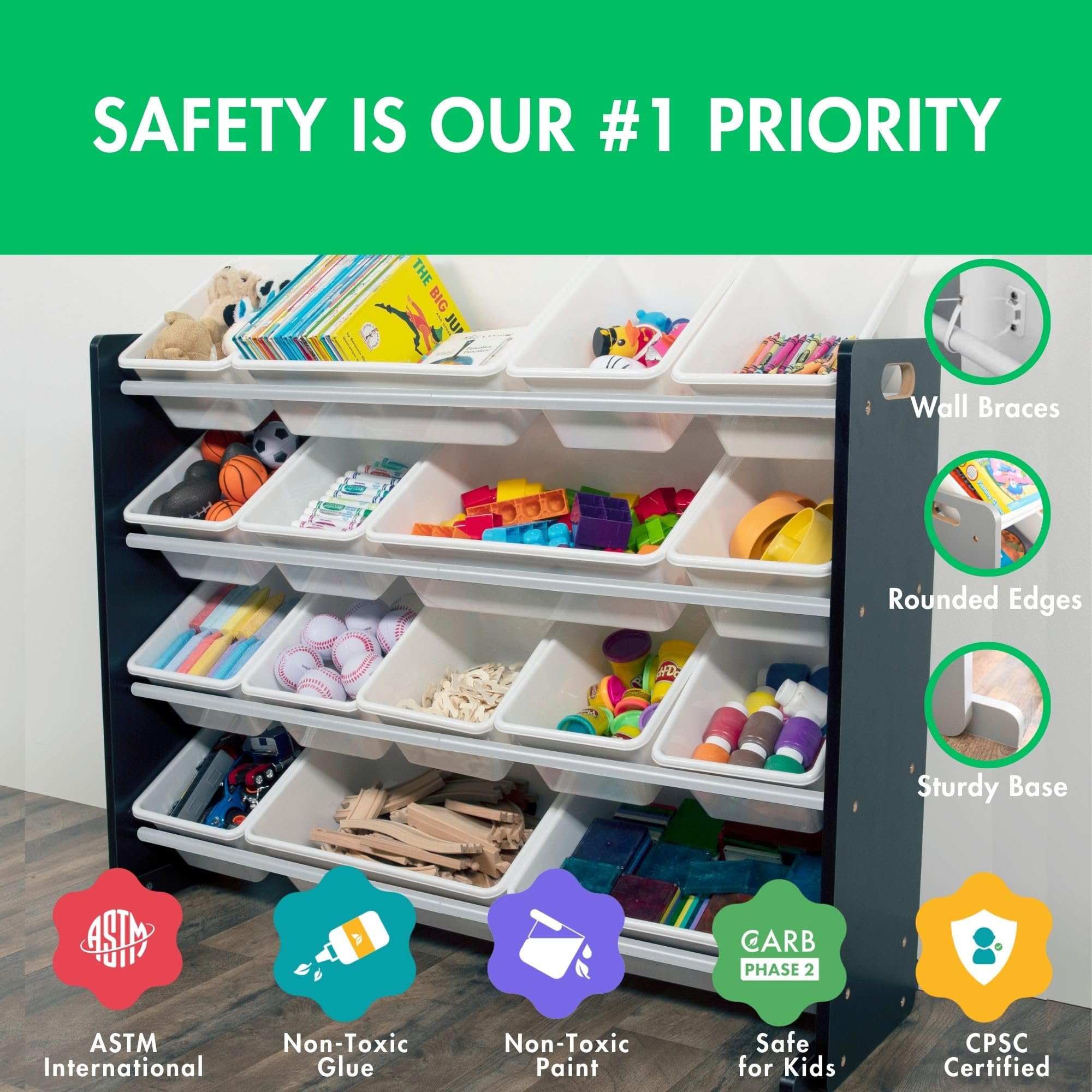 Extra Large Toy Organizer with Sixteen Storage Bins