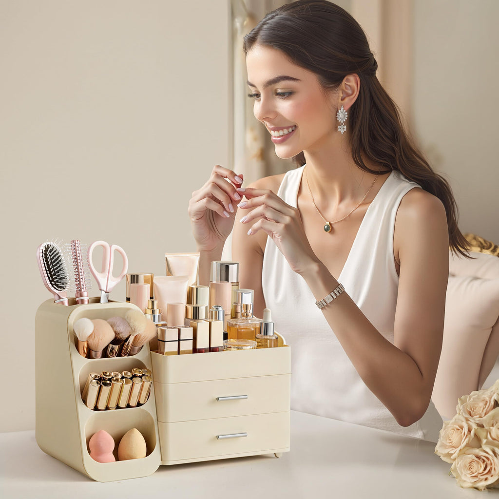 Vanity Makeup Organizer with Brush Holder
