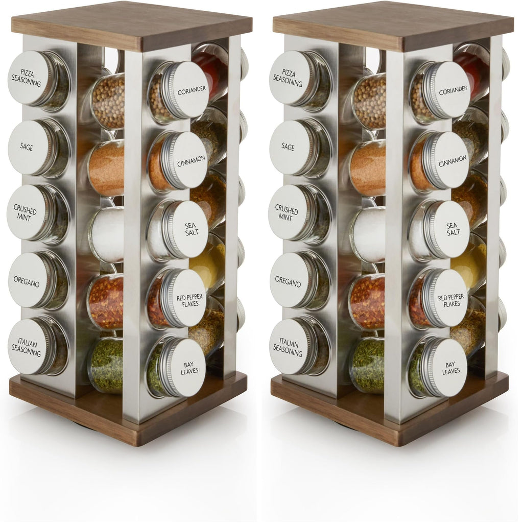 20 Jar Revolving Countertop Spice Rack Organizer