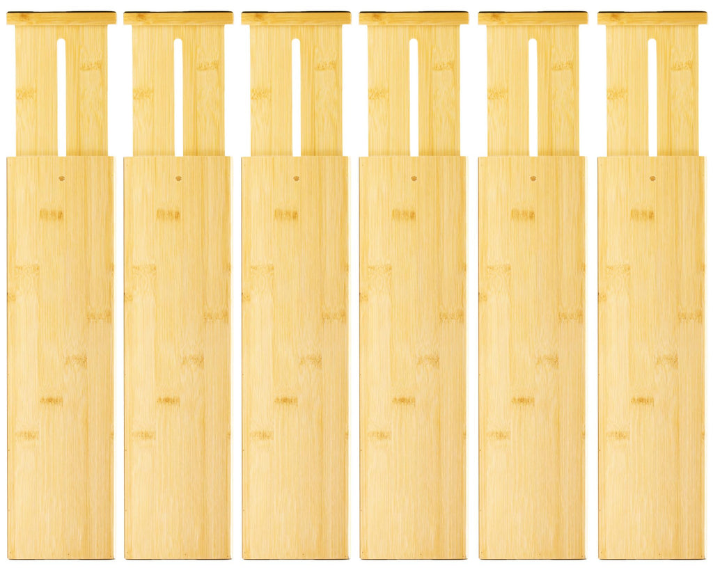 Expandable Bamboo Drawer Dividers for Kitchen Bathroom and Office