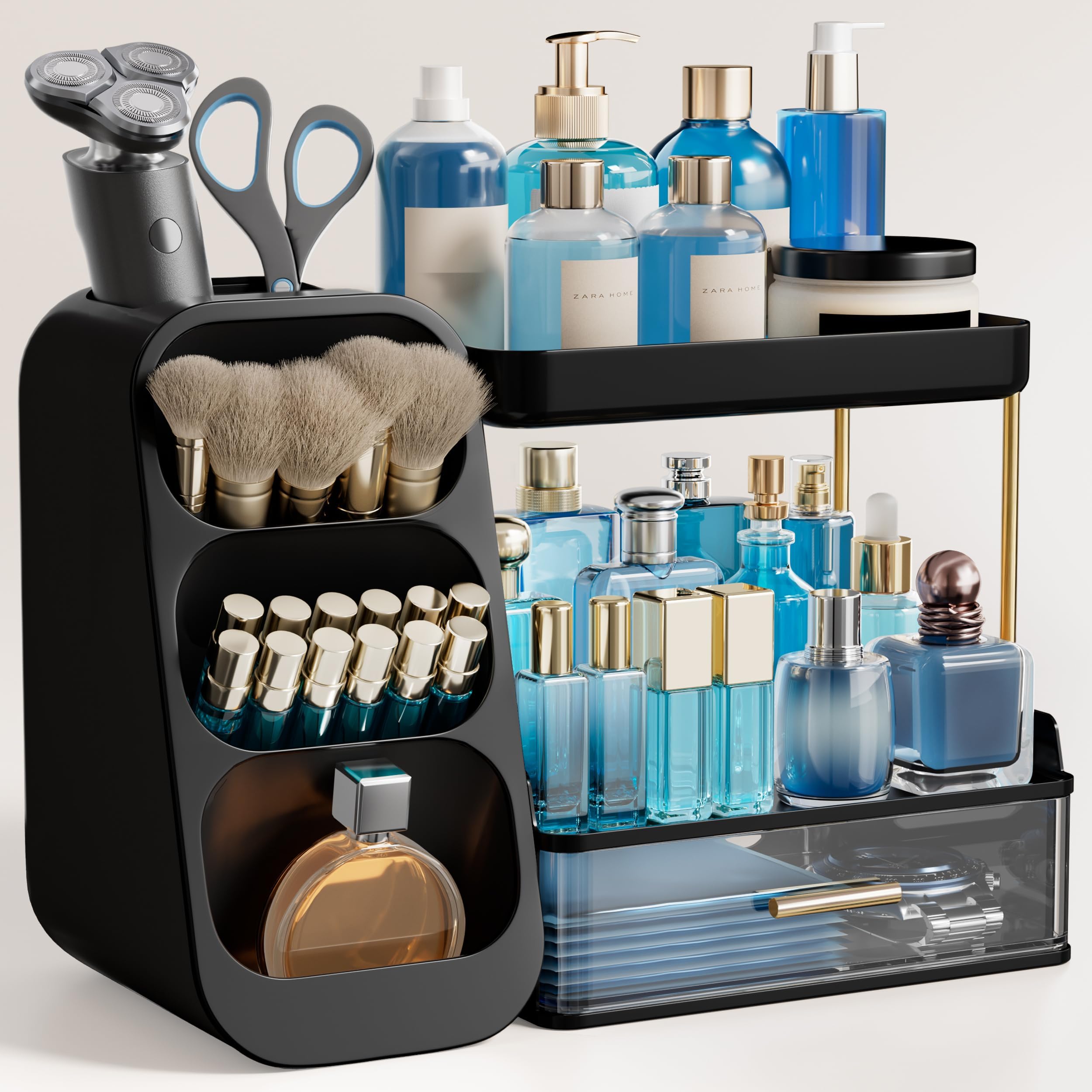 Vanity Makeup Organizer with Brush Holder