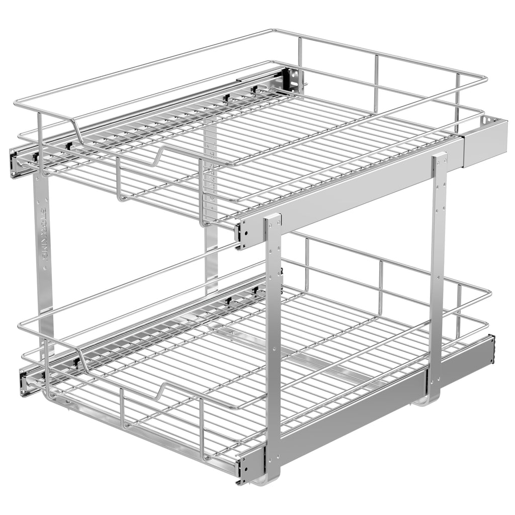 Heavy Duty Pull Out Cabinet Organizer with Chrome Plated Slide Out Drawer