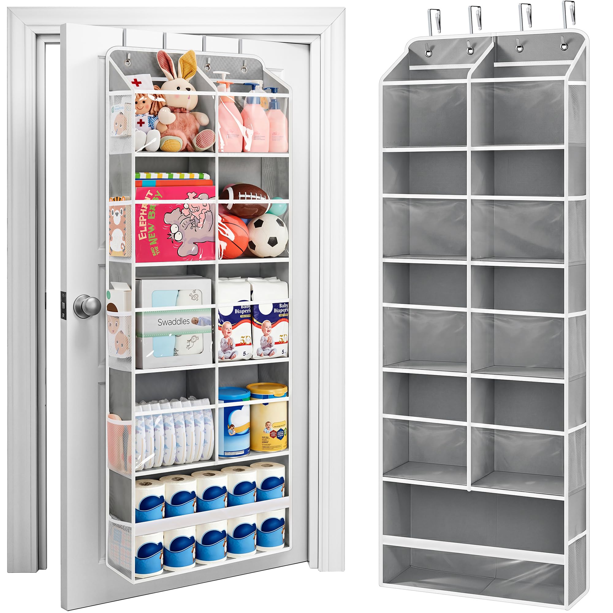 Five Shelf Over Door Hanging Organizer with Large Storage Pockets