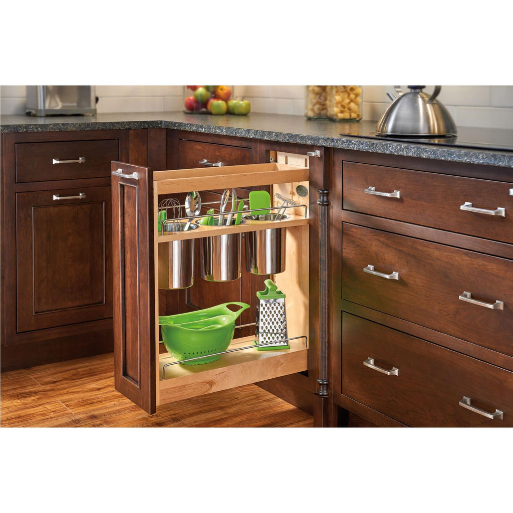 5 Inch Base Cabinet Organizer with Three Storage Bins