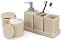 Six Piece Bathroom Accessories Set with Soap Dispenser and Vanity Tray