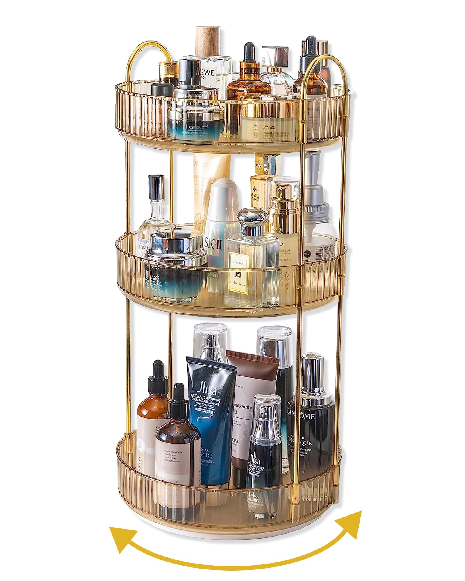 Large Capacity 360 Degree Rotating Makeup and Skincare Organizer