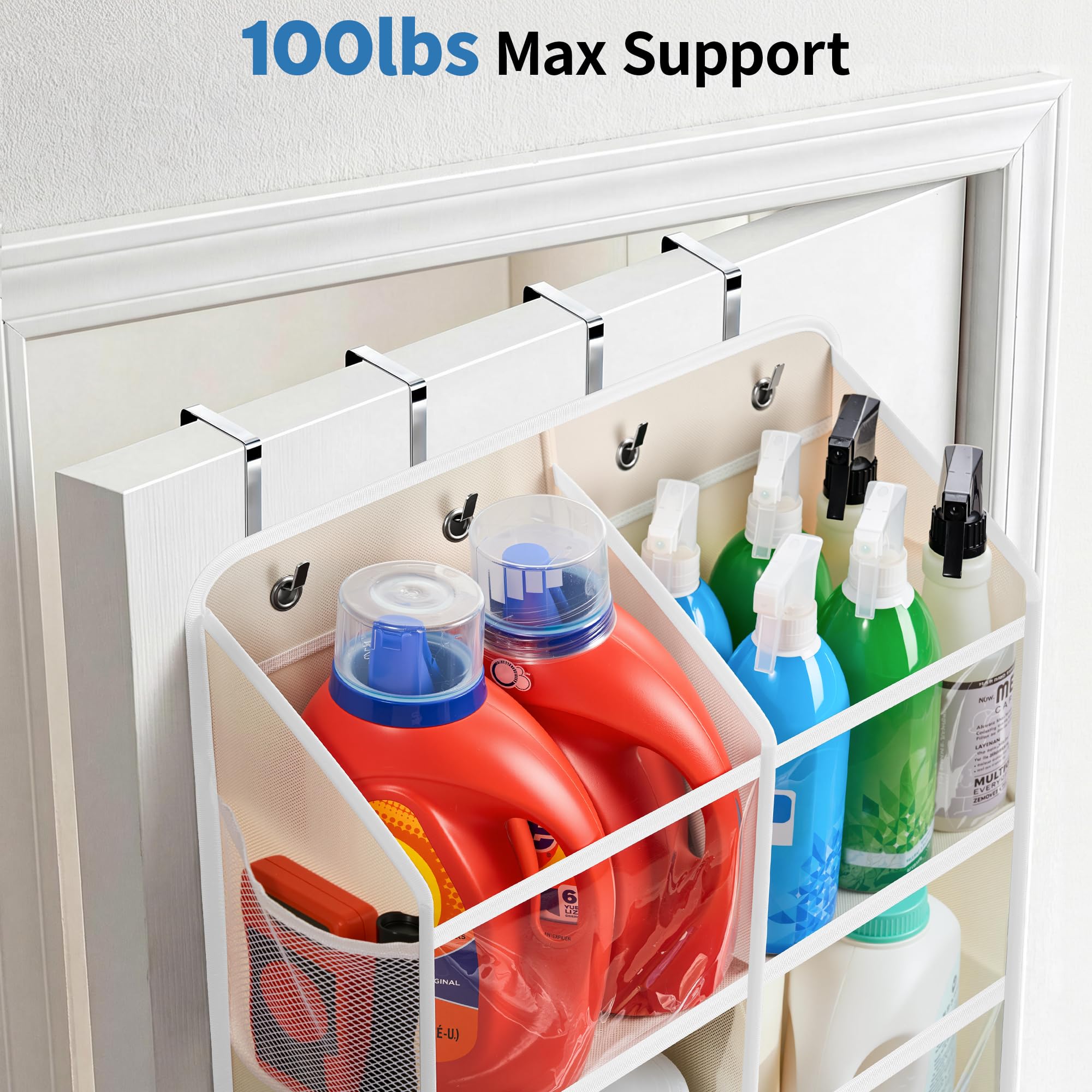 Five Shelf Over Door Hanging Organizer with Large Storage Pockets
