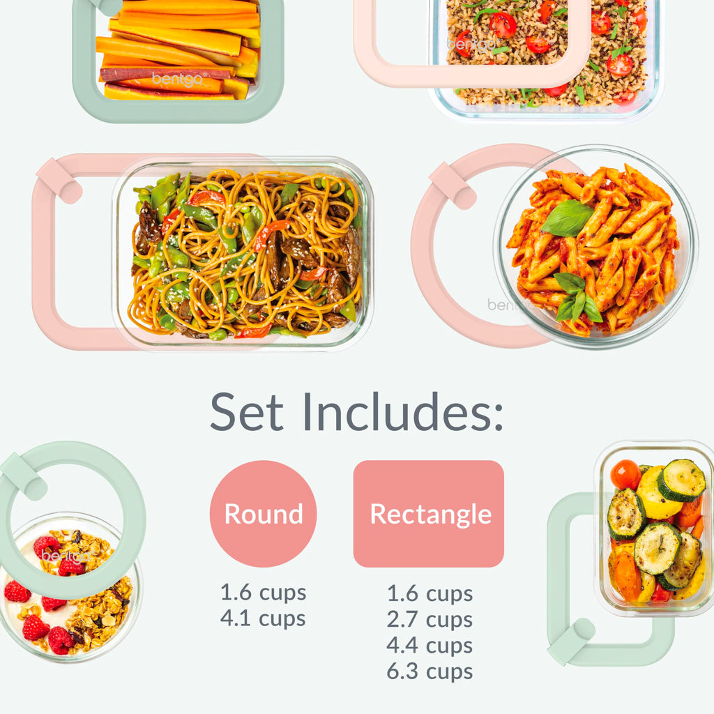 Twelve Piece Leakproof Glass Food Storage Containers with Airtight Lids
