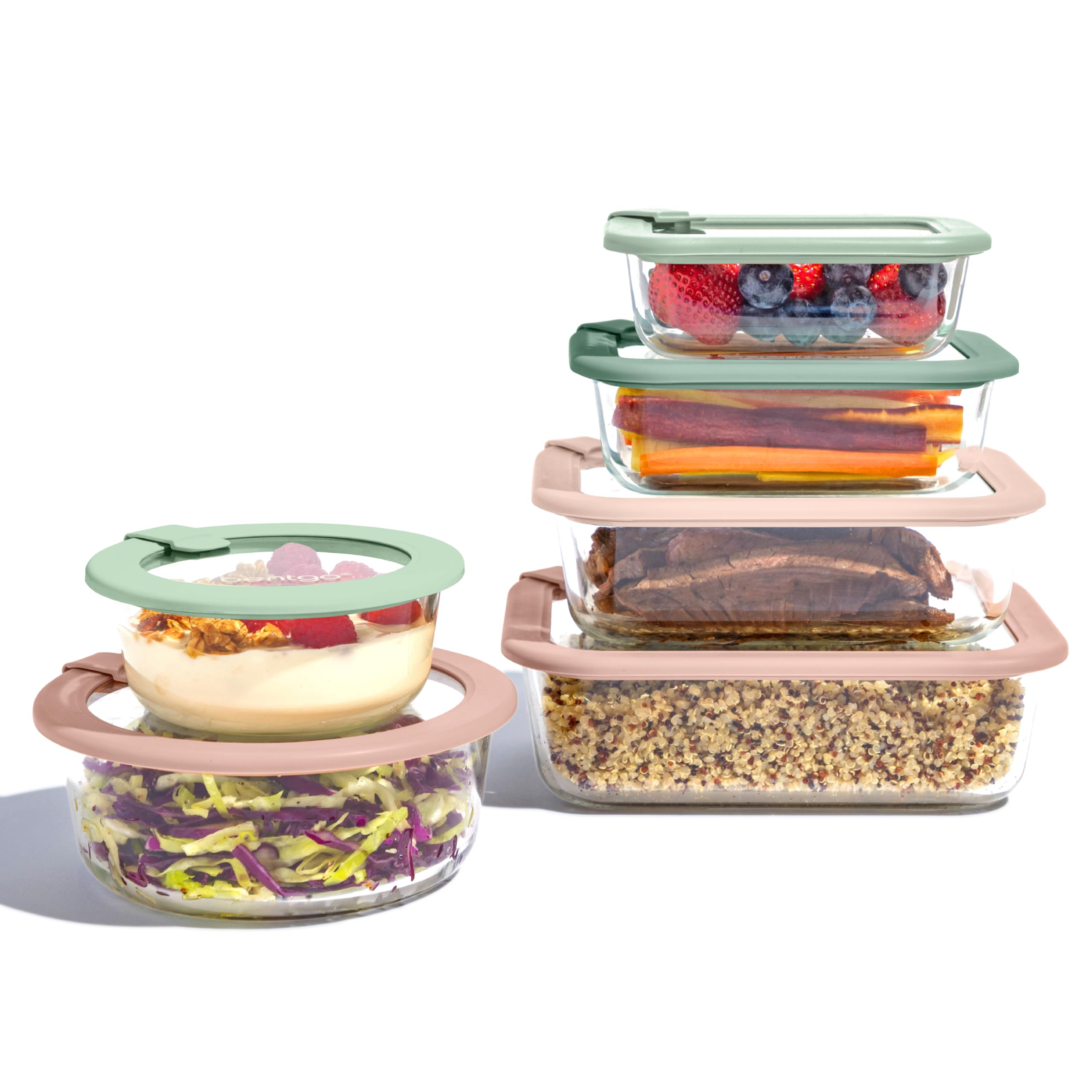 Twelve Piece Leakproof Glass Food Storage Containers with Airtight Lids