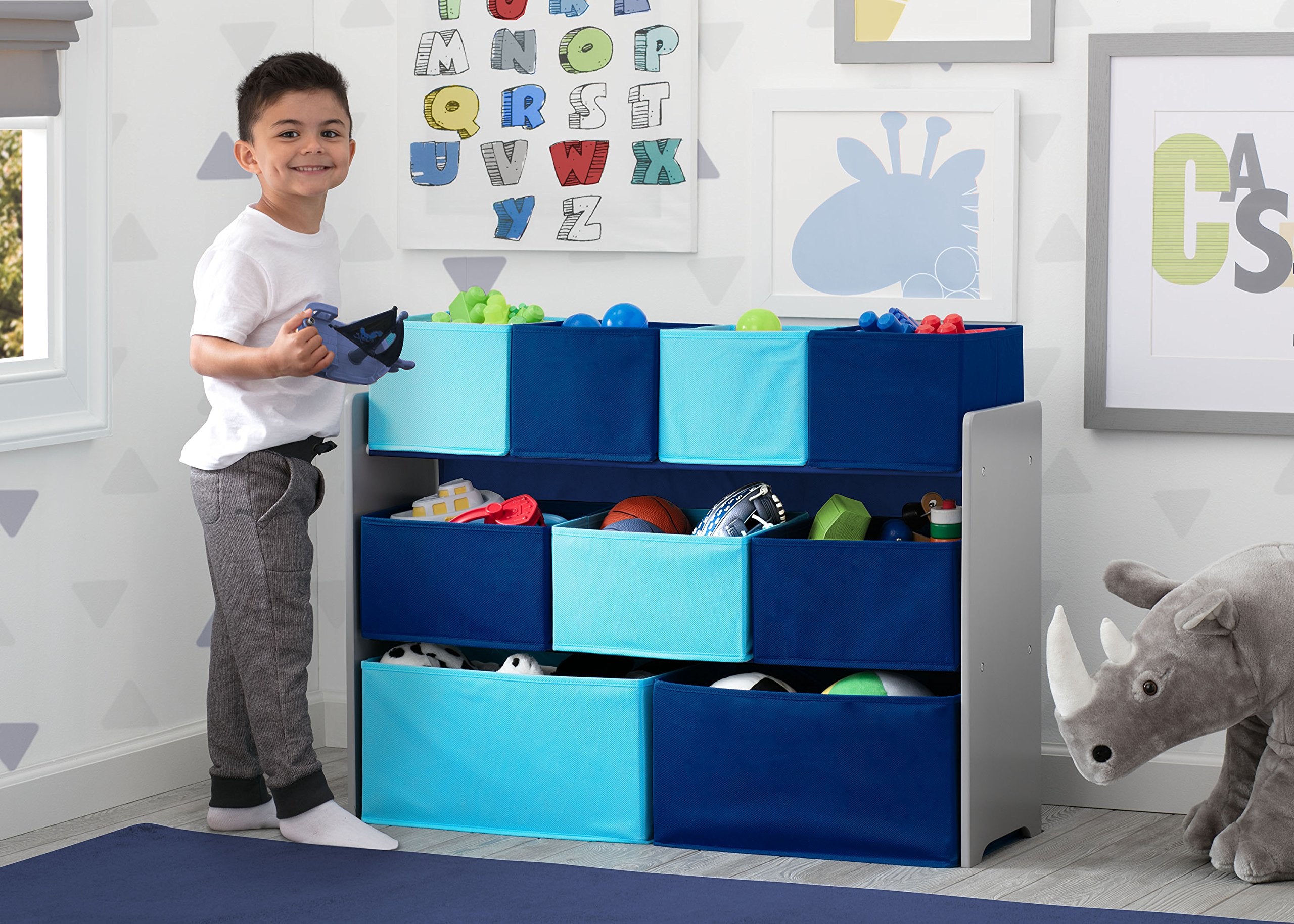 Multi Bin Toy Organizer with Removable Storage Bins