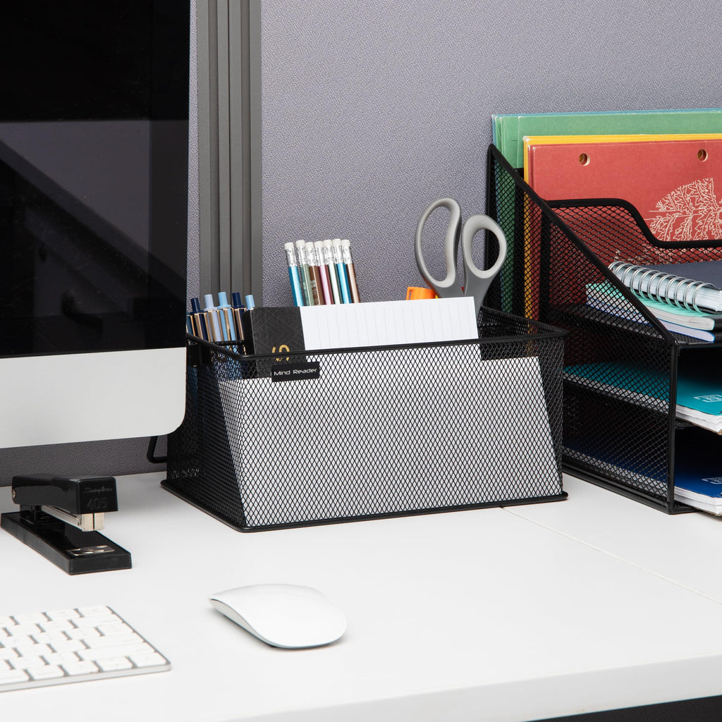 Multipurpose Storage Caddy with Handle for Desk and Cutlery