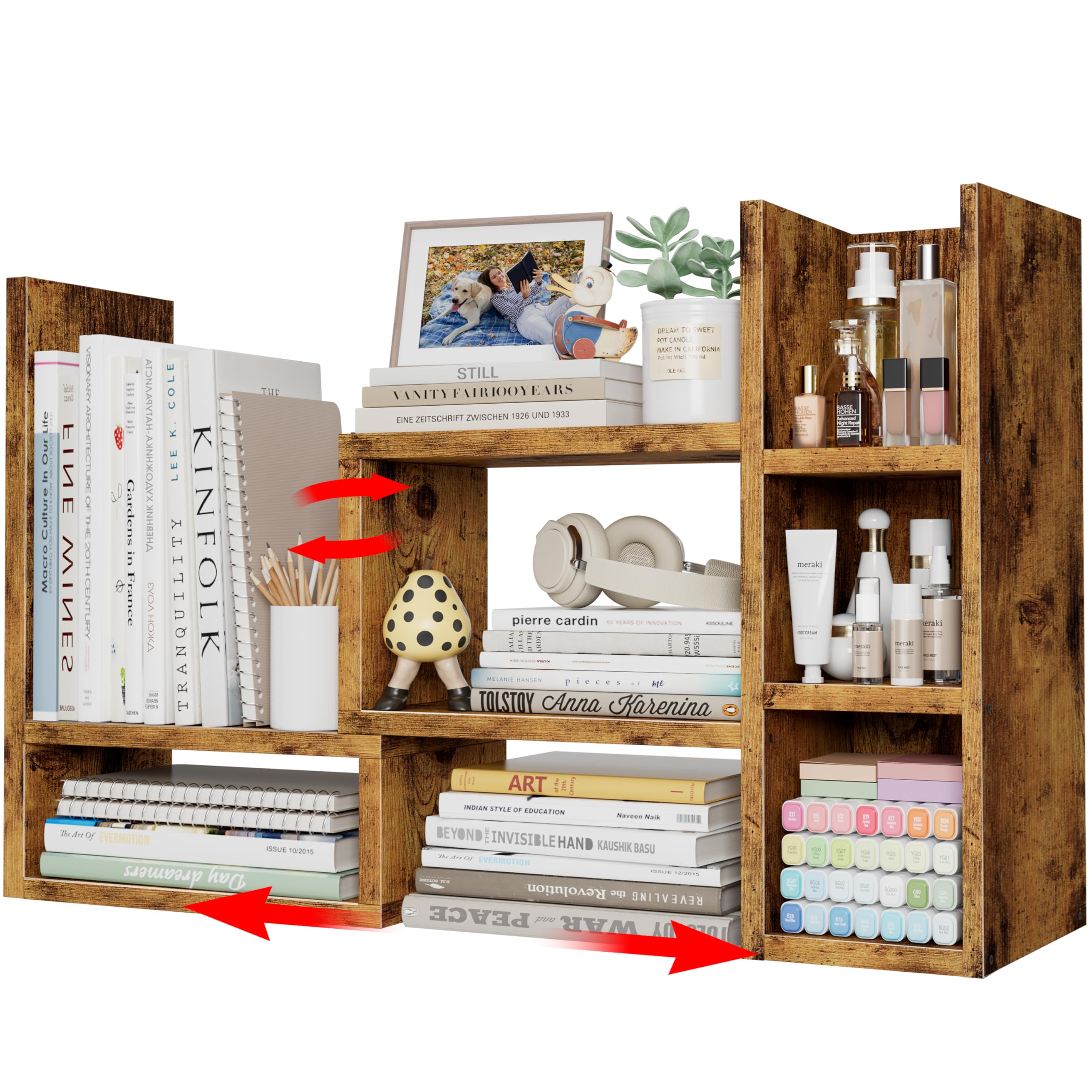 Desktop Corner Bookshelf and Office Desk Organizer Shelf