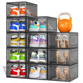 Sturdy Clear Stackable Shoe Storage Boxes with Magnetic Doors