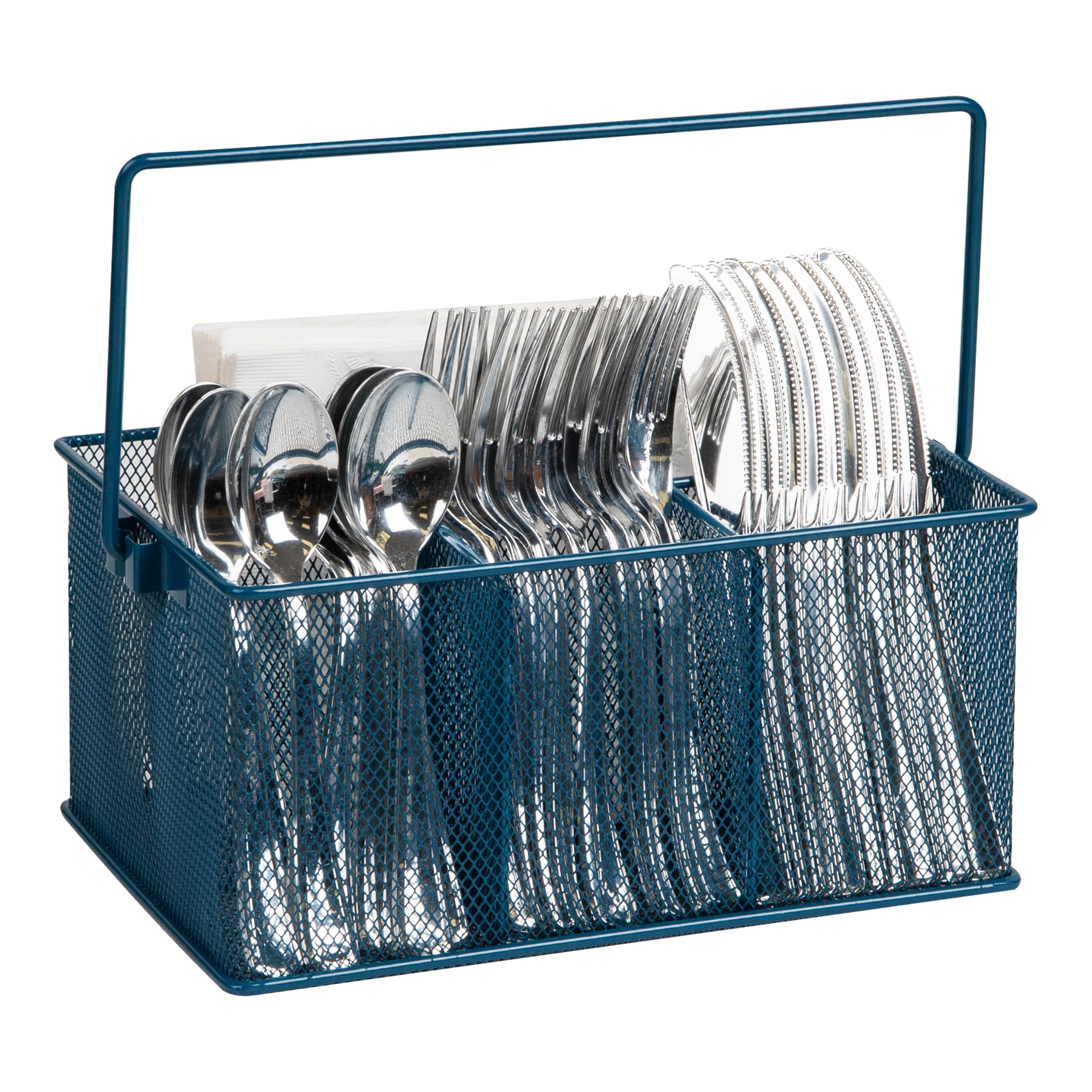 Multipurpose Storage Caddy with Handle for Desk and Cutlery