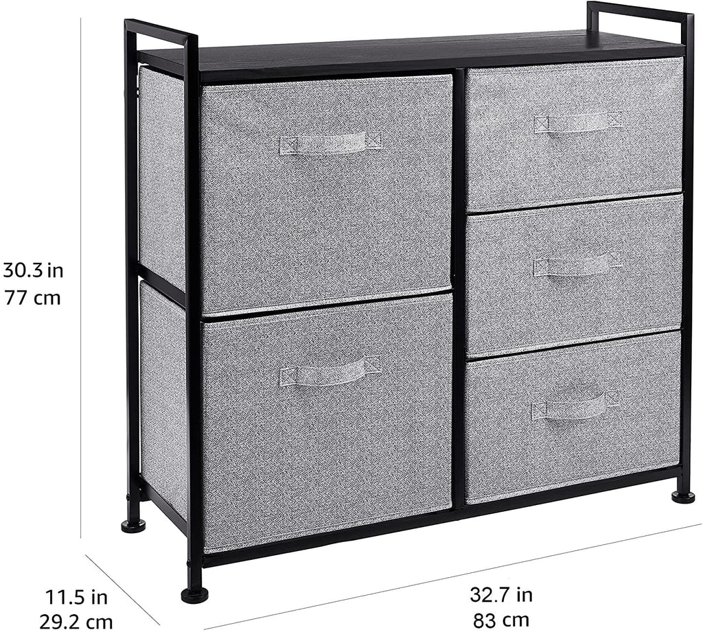 Fabric Five Drawer Closet Storage Organizer