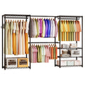 Heavy Duty Garment Rack Closet Organizer with Shelves and Hanging Rods