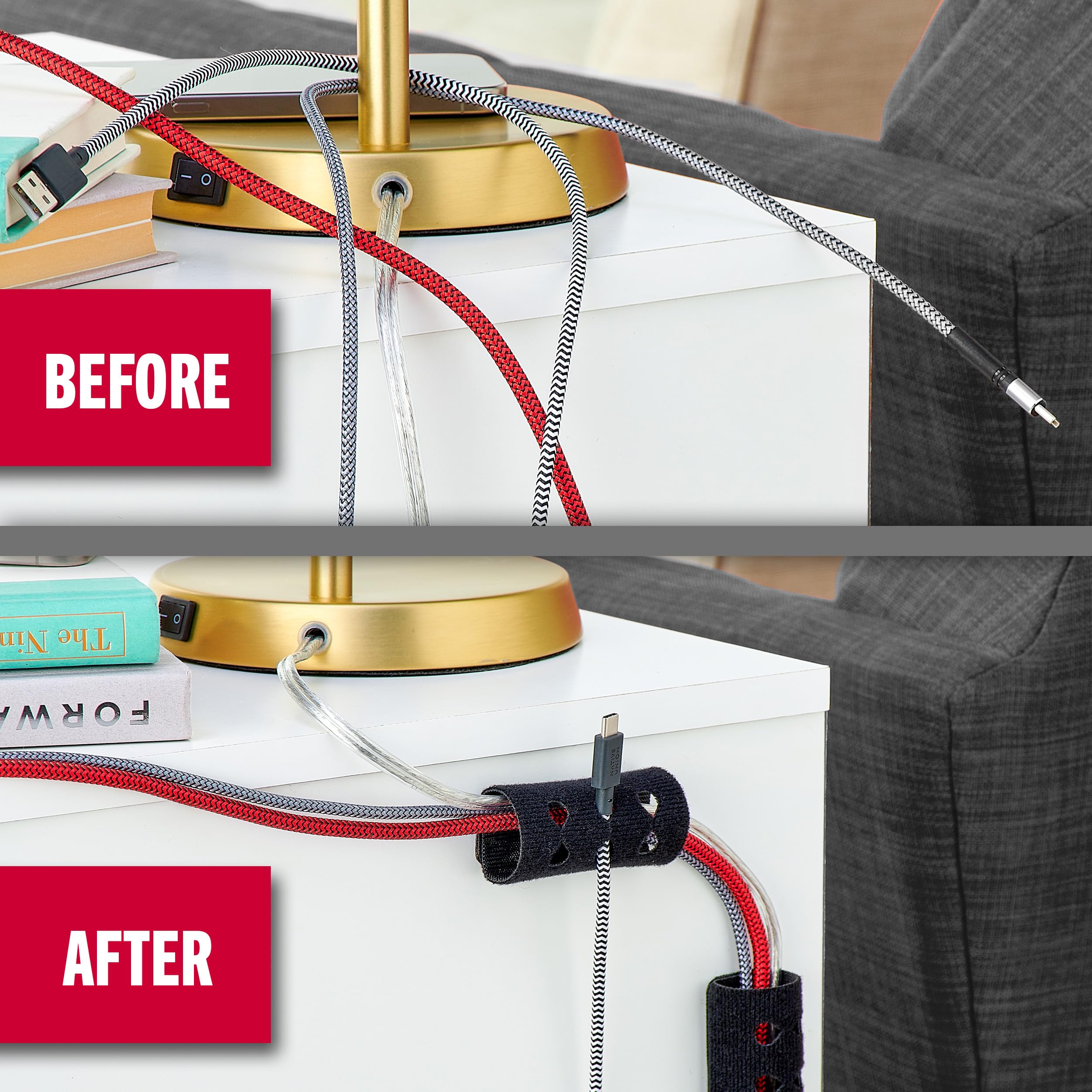 Cable Ties and Cord Organizer for Home and Office
